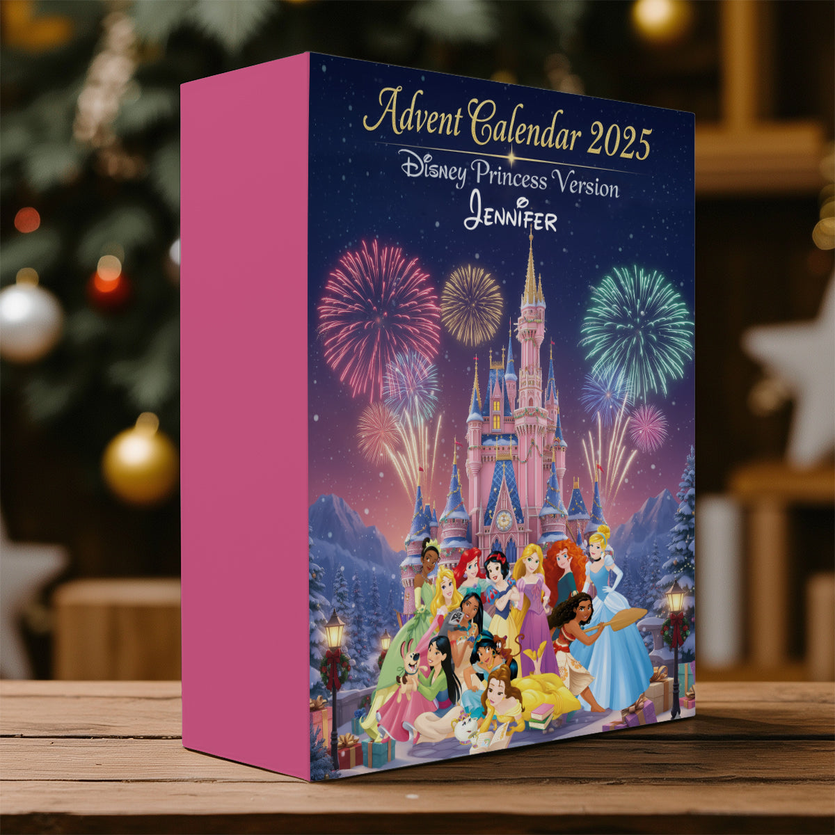 Personalized Disney Princess Advent Calendar with Ornaments Folded Advent Calendar With Ornaments GradoCreations