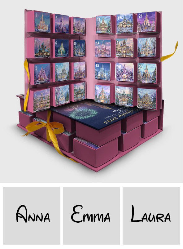 Personalized Disney Princess Advent Calendar with Ornaments Folded Advent Calendar With Ornaments GradoCreations