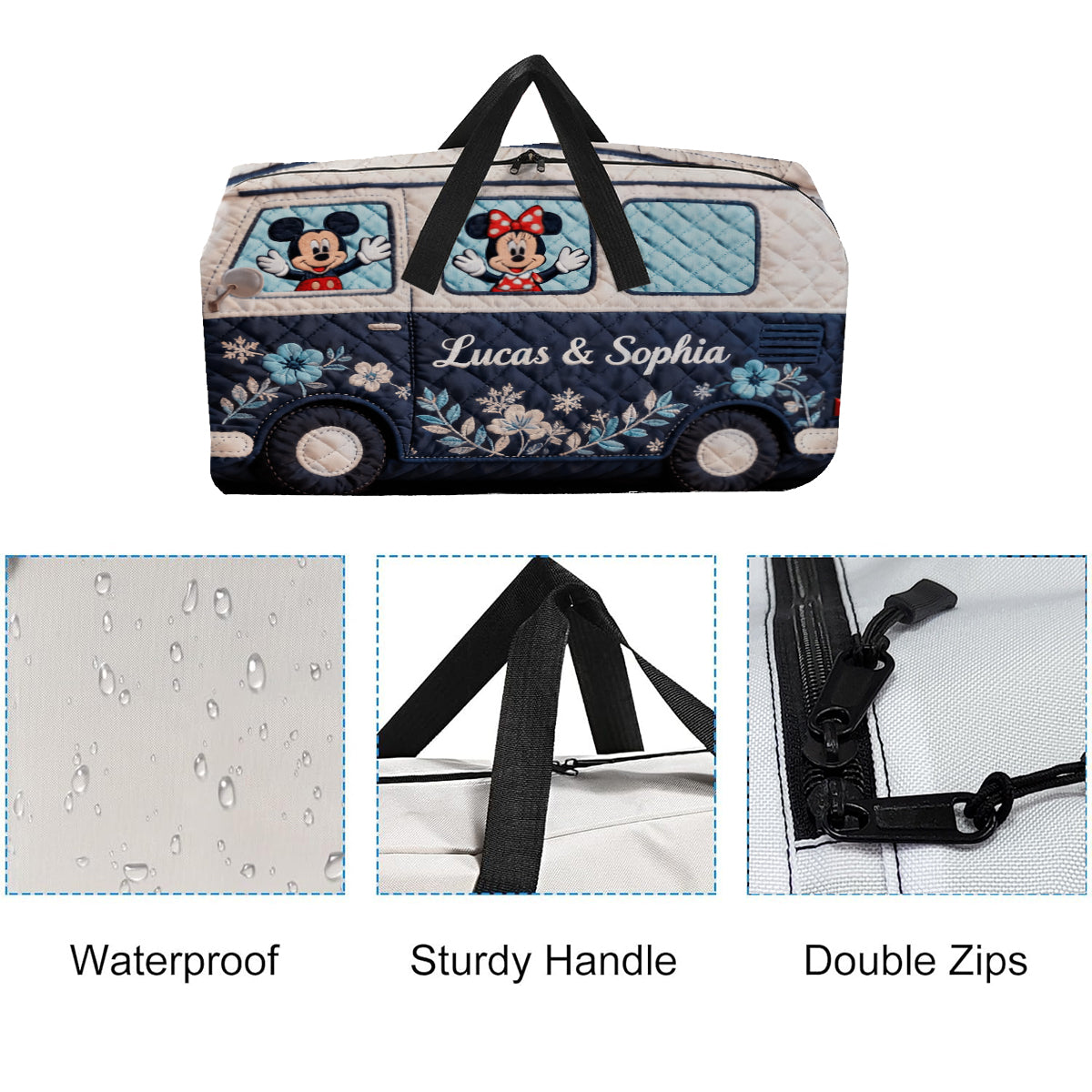 Personalized Mickey Mouse Duffle Bag Custom Name for Kids Duffle Bag GradoCreations