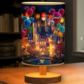 Personalized Magical Castle Mouse Table Lamp with Wood Base Gift for Kids Tableside Lamp With Wood Base GradoCreations