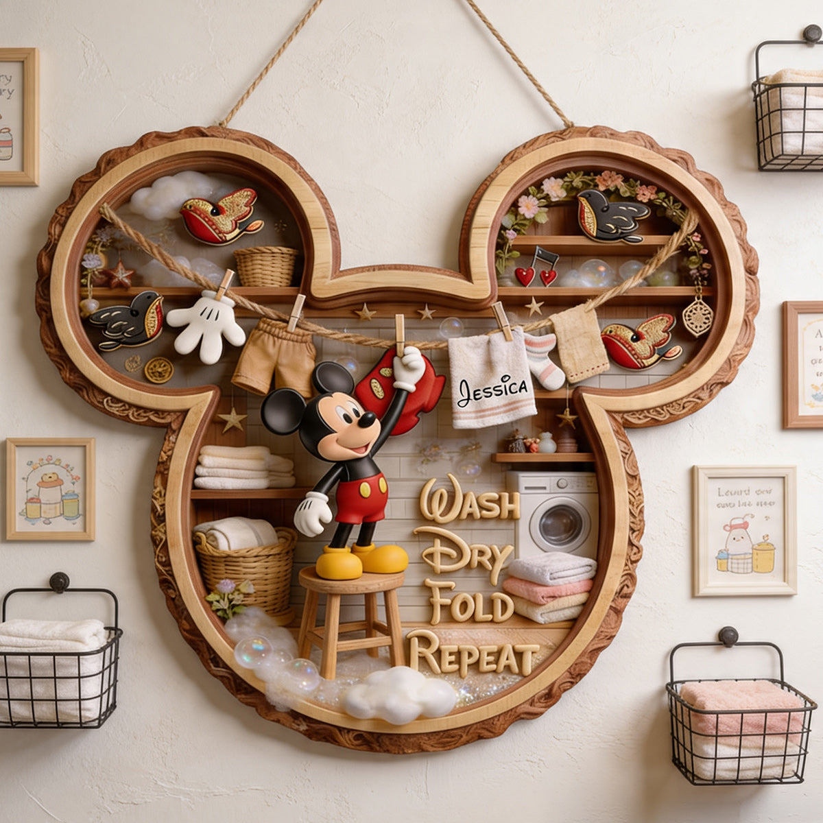 Personalized Mickey Mouse Wood Sign Custom Name Home Decor Wood Sign GradoCreations