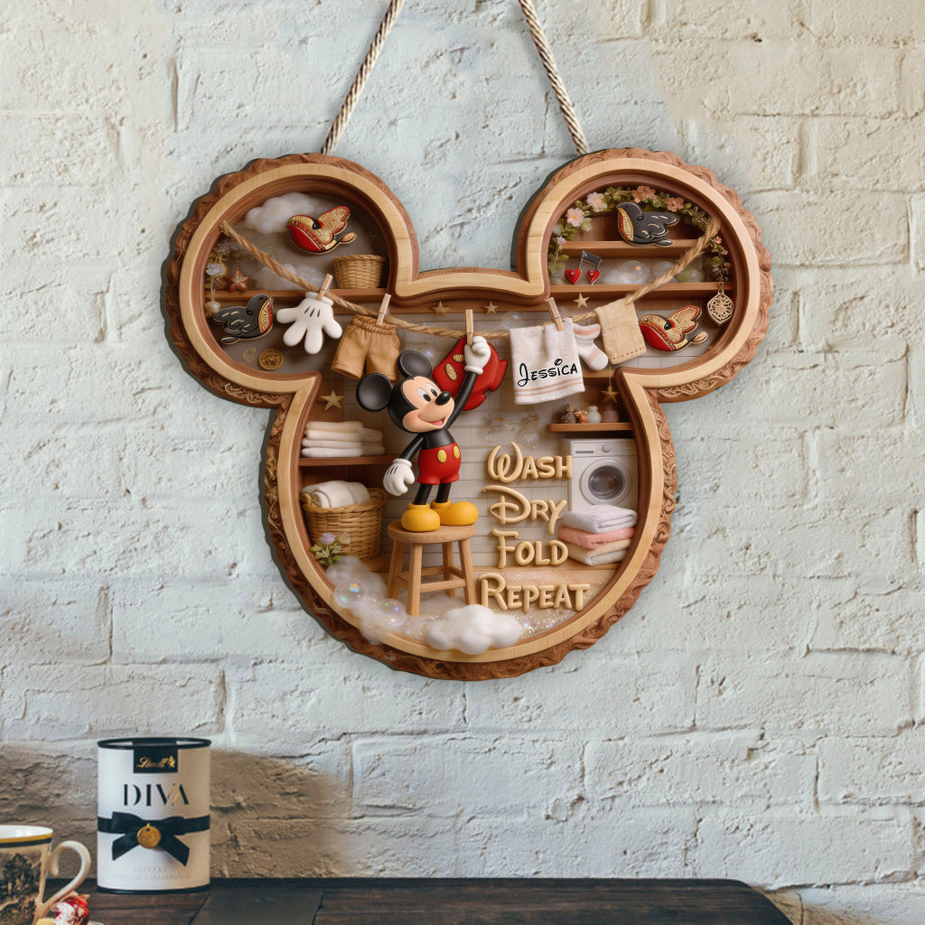 Personalized Mickey Mouse Wood Sign Custom Name Home Decor Wood Sign GradoCreations