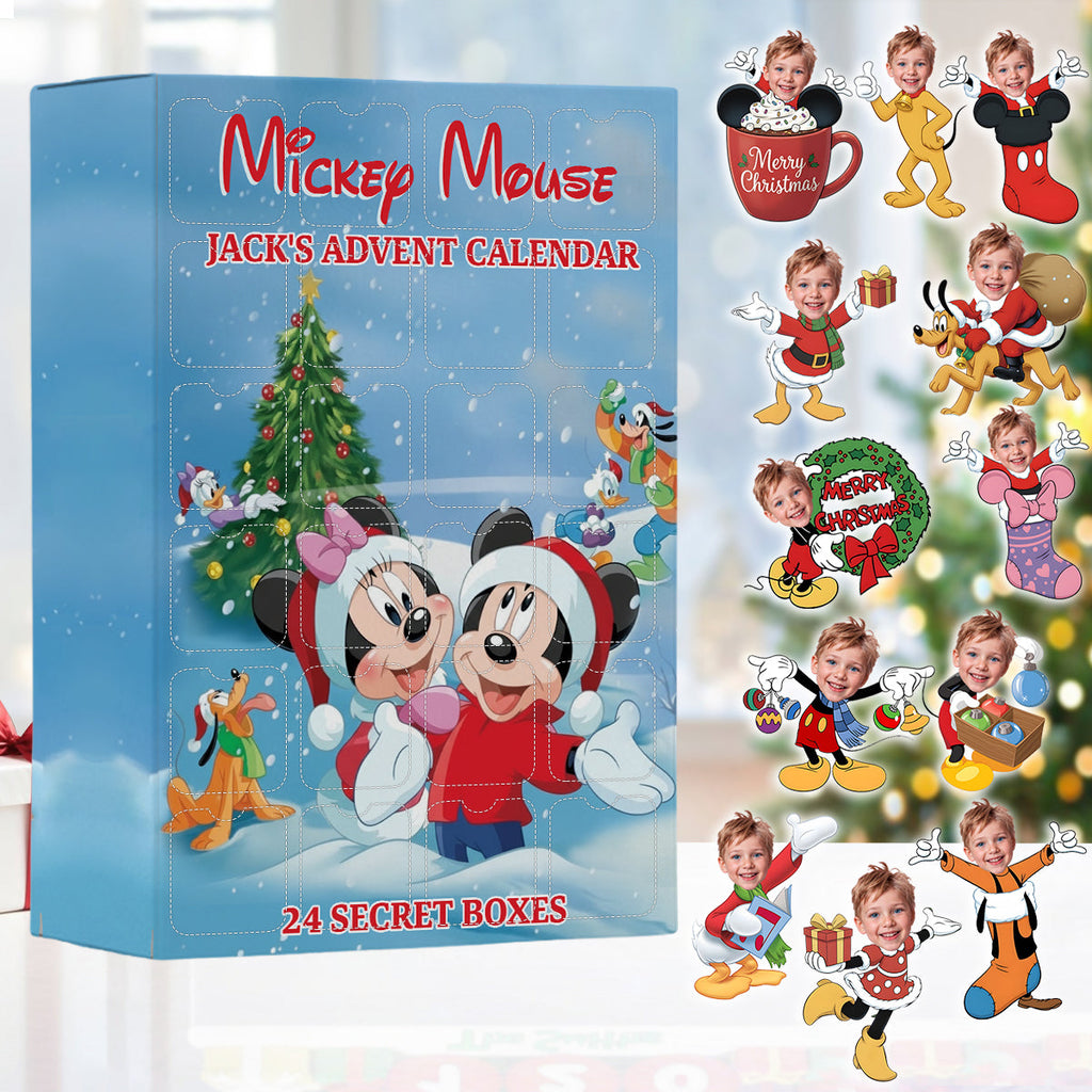 Personalized Mickey Mouse Advent Calendar with Ornaments - 24-Day Holiday Countdown Gift Advent Calendar With Ornaments GradoCreations
