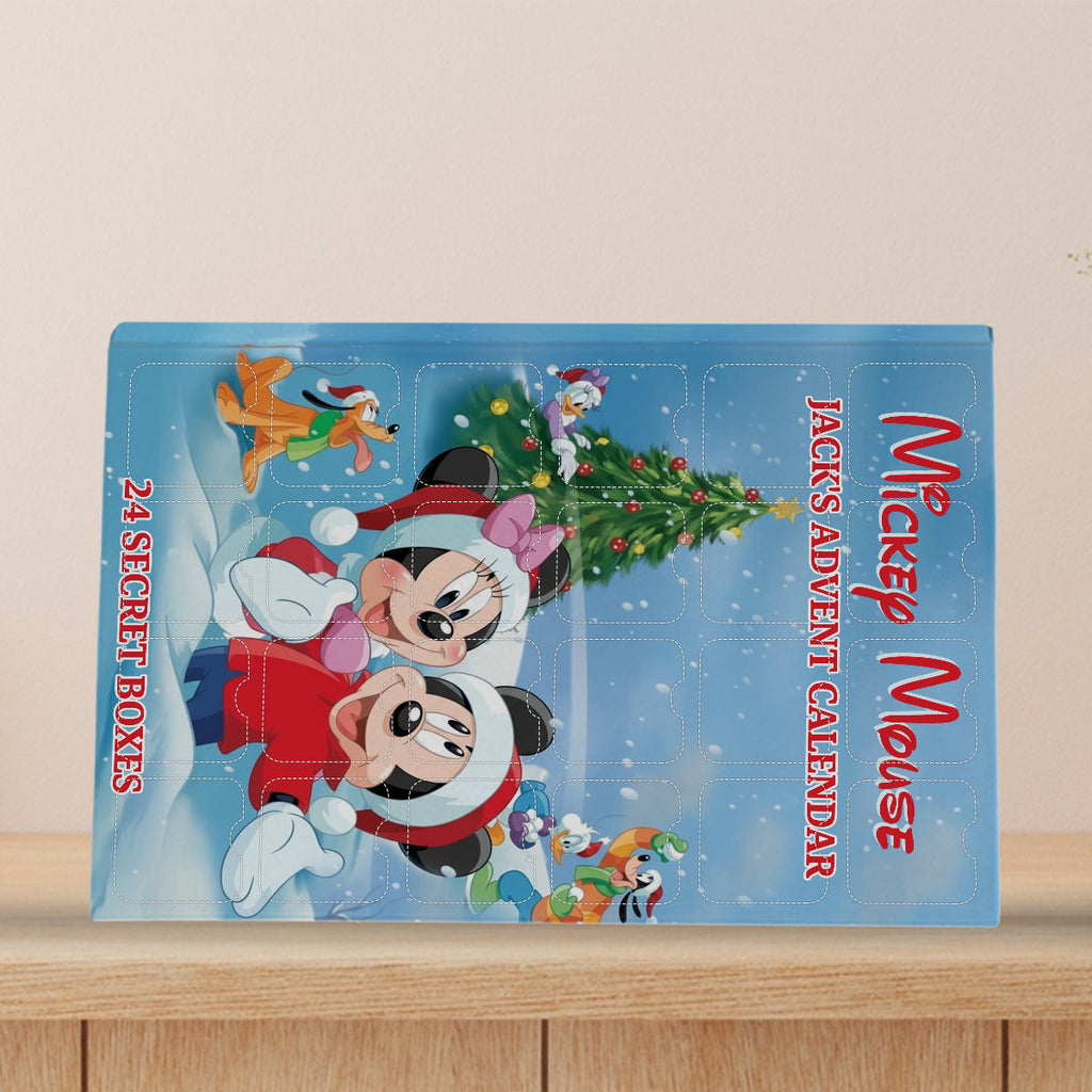 Personalized Mickey Mouse Advent Calendar with Ornaments - 24-Day Holiday Countdown Gift Advent Calendar With Ornaments GradoCreations