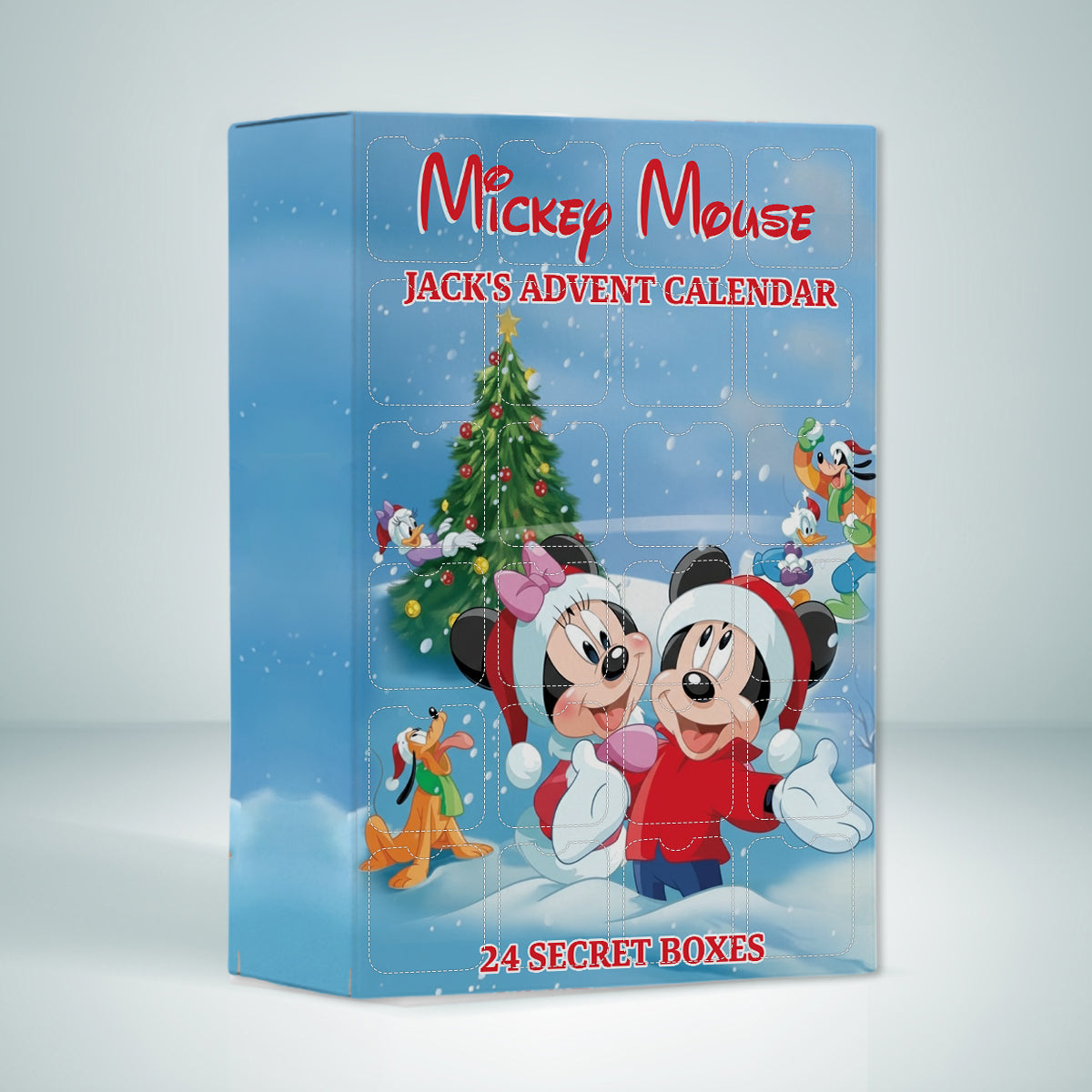 Personalized Mickey Mouse Advent Calendar with Ornaments - 24-Day Holiday Countdown Gift Advent Calendar With Ornaments GradoCreations