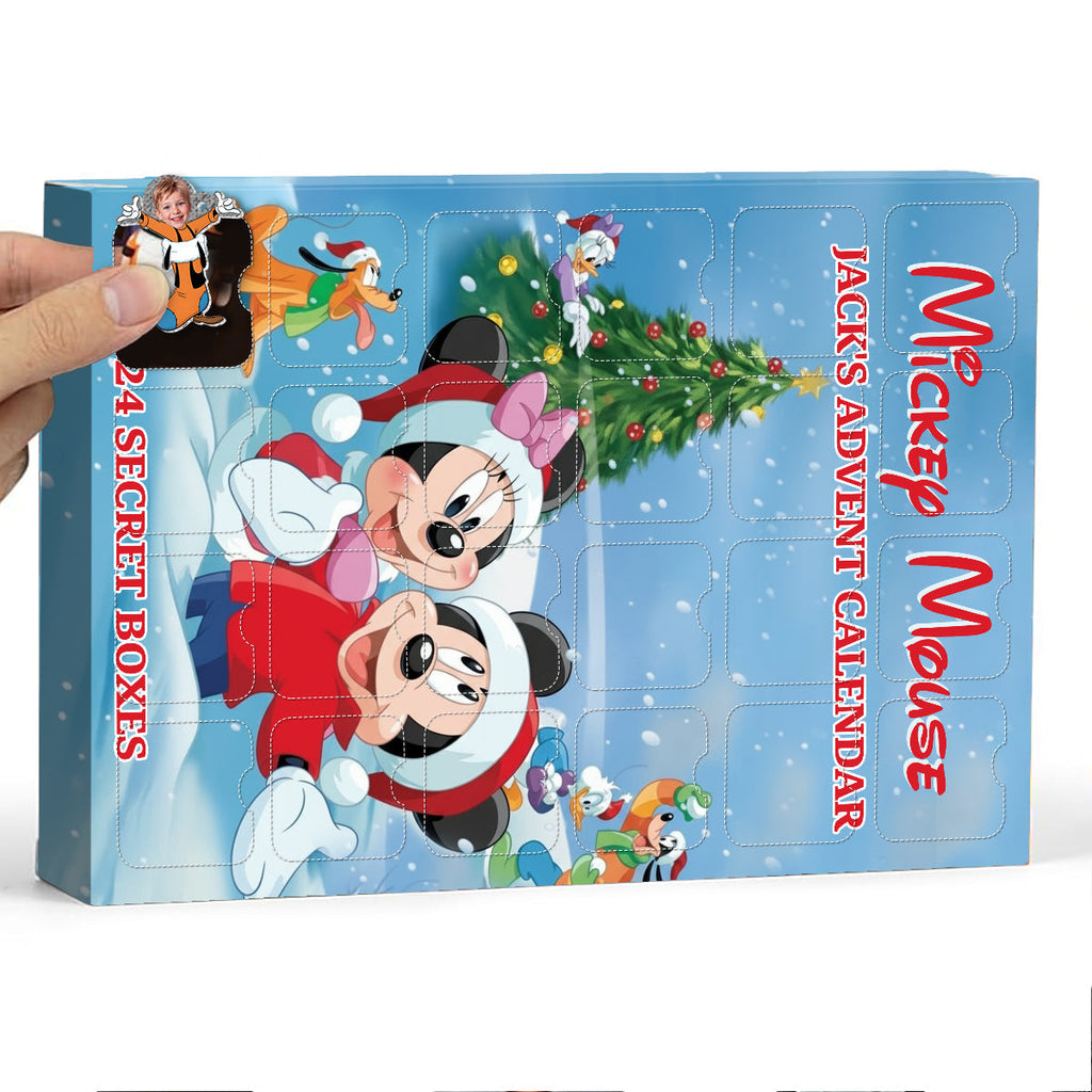 Personalized Mickey Mouse Advent Calendar with Ornaments - 24-Day Holiday Countdown Gift Advent Calendar With Ornaments GradoCreations