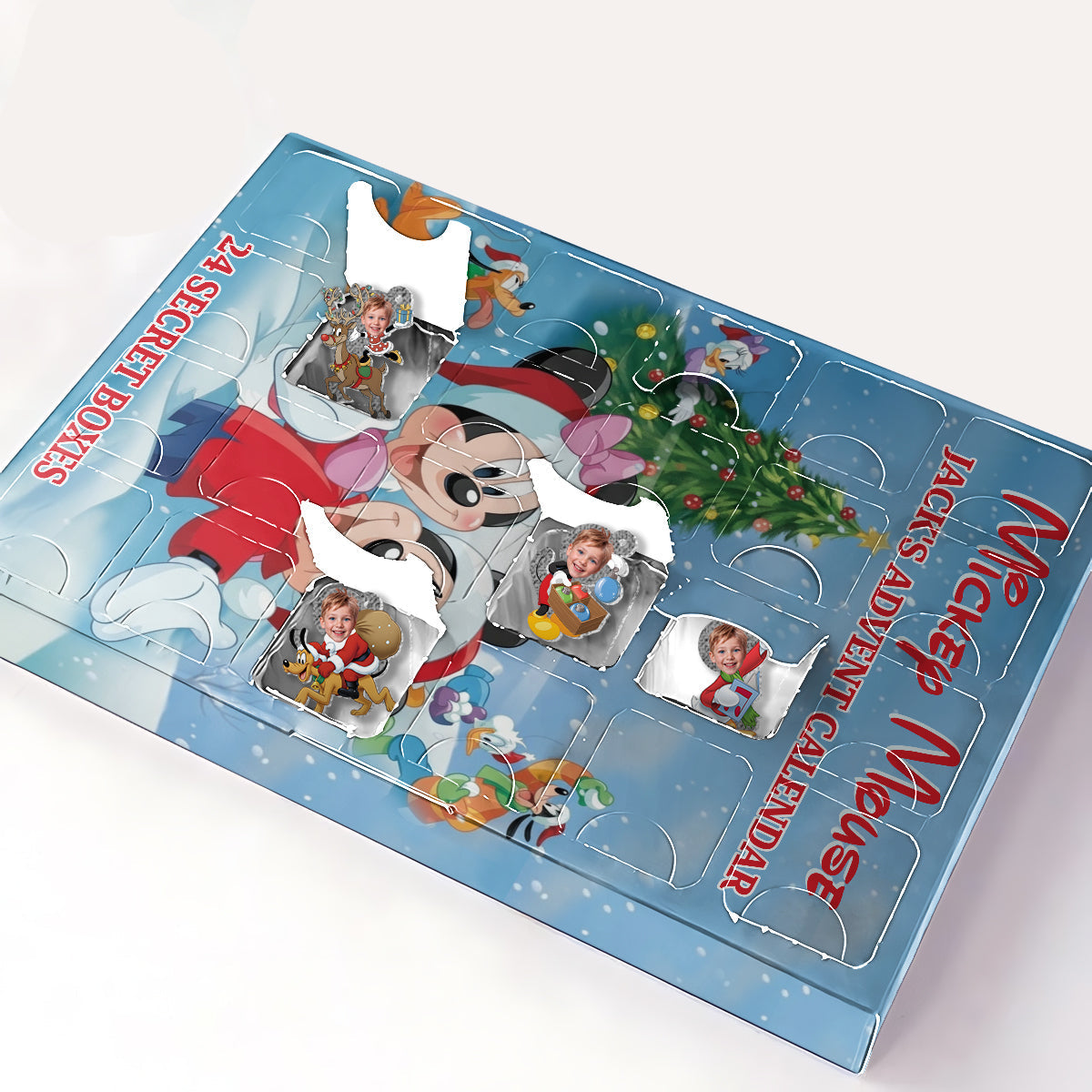 Personalized Mickey Mouse Advent Calendar with Ornaments - 24-Day Holiday Countdown Gift Advent Calendar With Ornaments GradoCreations