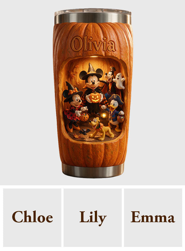 Personalized Halloween Pumpkin Mouse Tumbler Custom Name Gift Tumbler GradoCreations