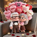 Personalized Up Movie Couple Faux Fur Pillow Unique Gift Faux Fur Shaped Pillow GradoCreations