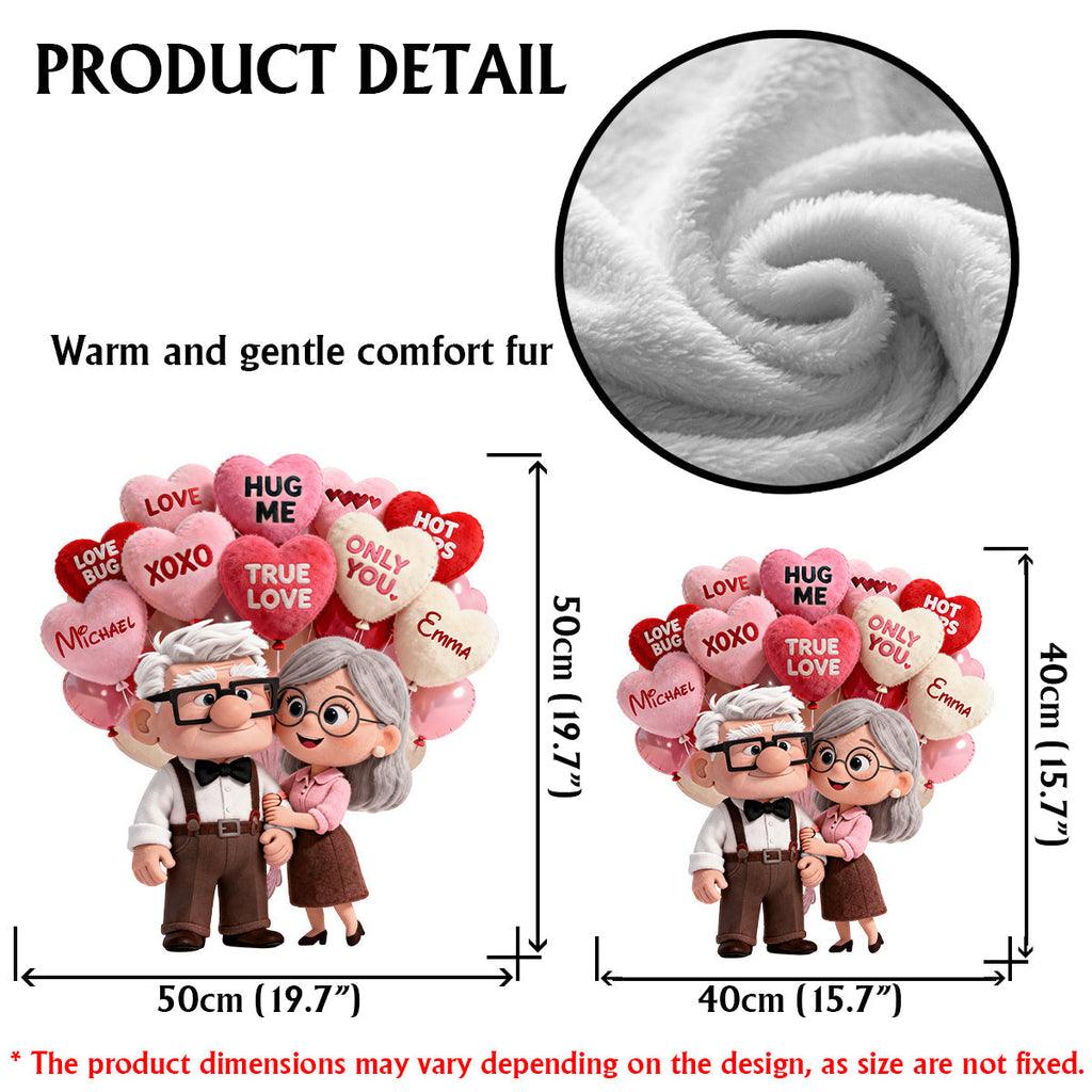 Personalized Up Movie Couple Faux Fur Pillow Unique Gift Faux Fur Shaped Pillow GradoCreations