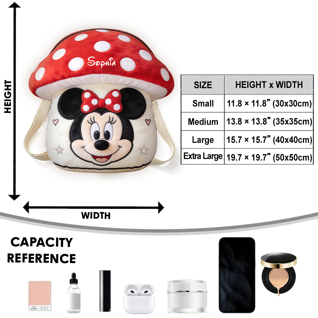 Personalized Plush Mushroom Mouse Backpack for Kids Plush Backpack GradoCreations