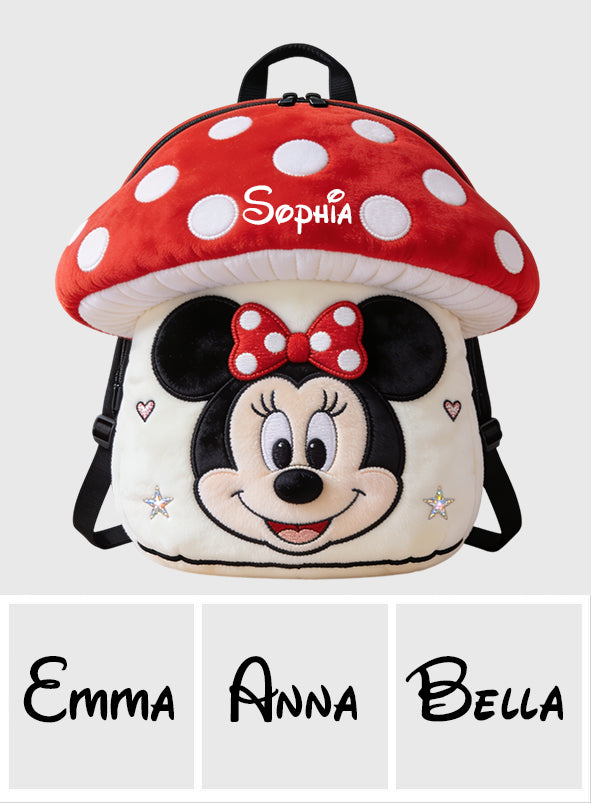Personalized Plush Mushroom Mouse Backpack for Kids Plush Backpack GradoCreations