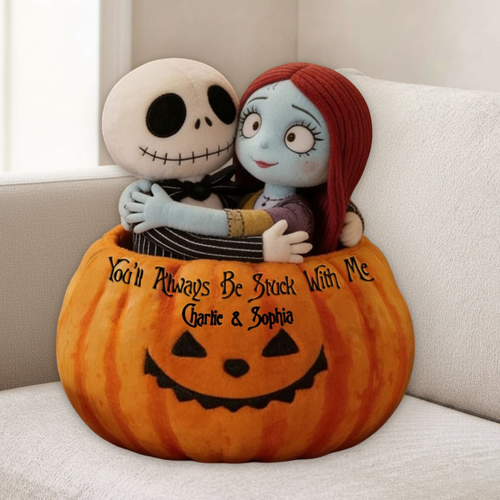 Personalized Spooky Shaped Pillow Gift for Couples - Halloween Decor Pillow GradoCreations