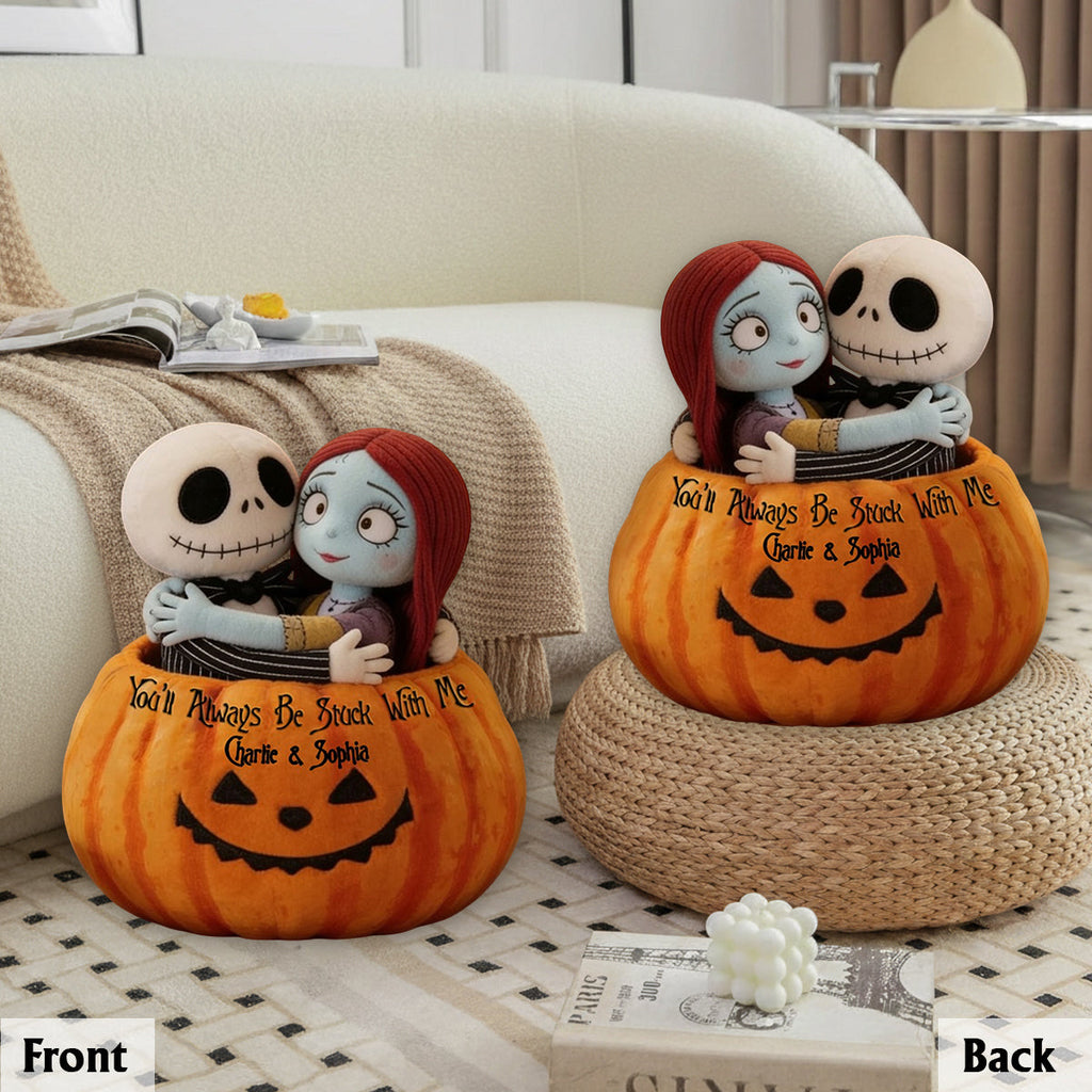 Personalized Spooky Shaped Pillow Gift for Couples - Halloween Decor Pillow GradoCreations