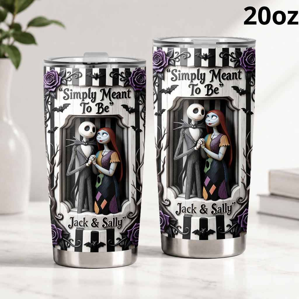 Personalized Nightmare Tumbler with Jack & Sally Design - Unique Couple Gift Tumbler GradoCreations