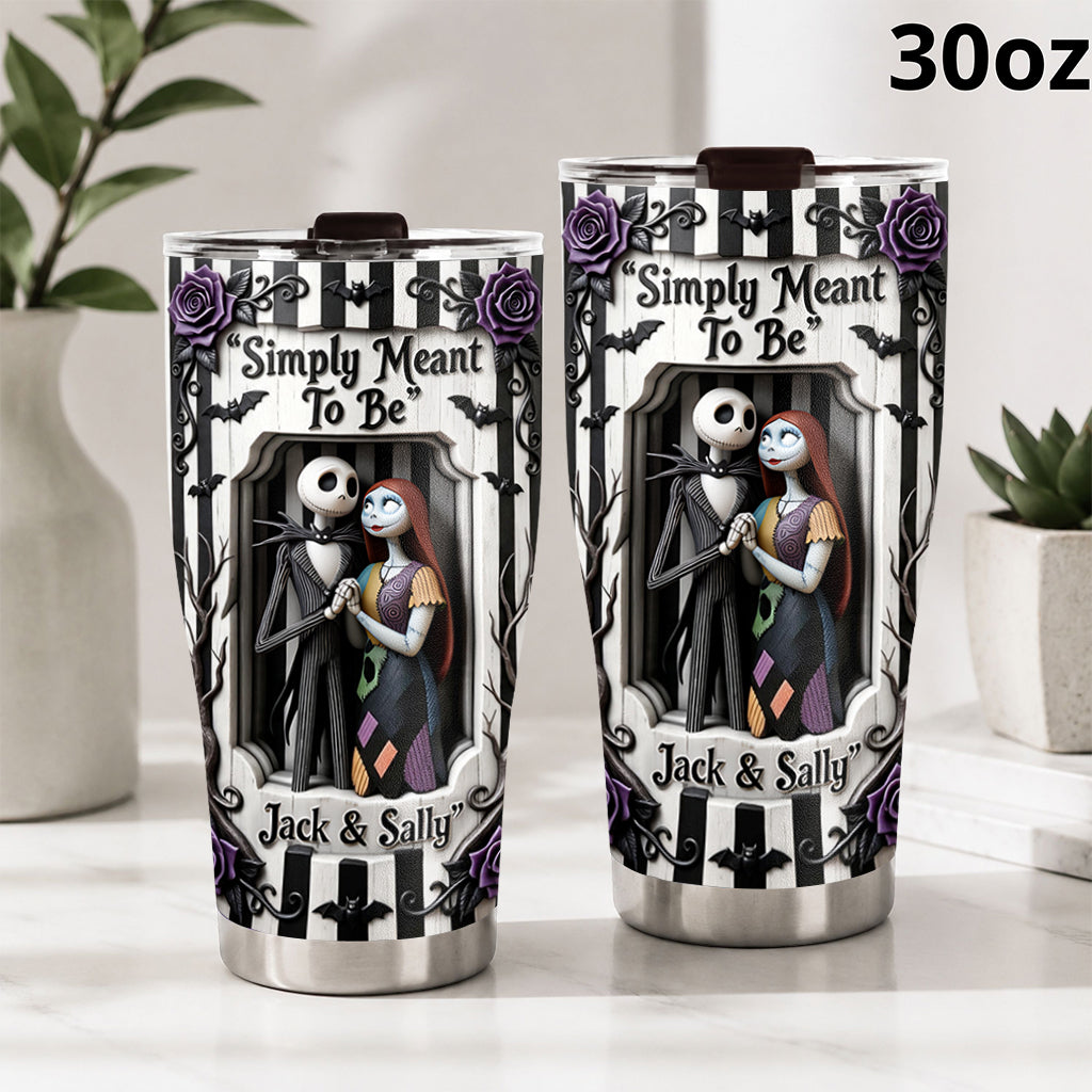 Personalized Nightmare Tumbler with Jack & Sally Design - Unique Couple Gift Tumbler GradoCreations