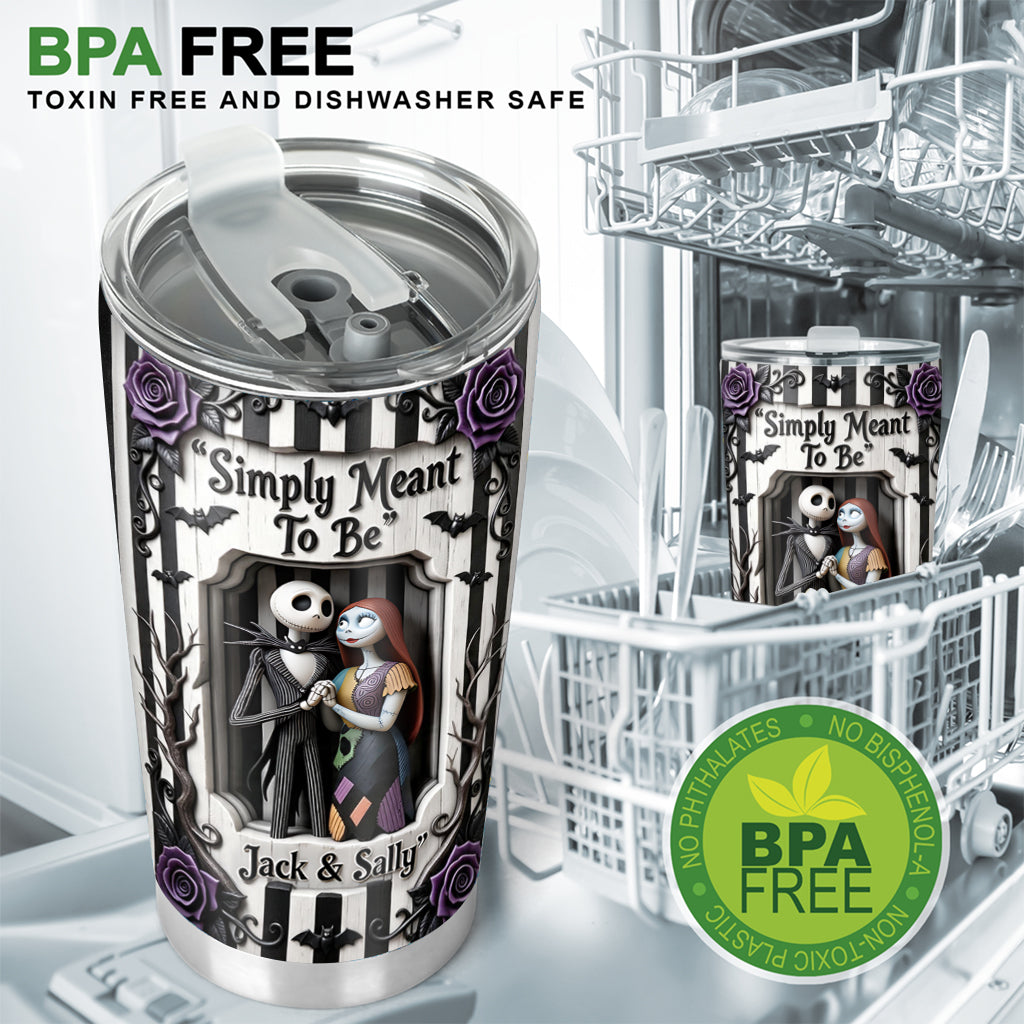 Personalized Nightmare Tumbler with Jack & Sally Design - Unique Couple Gift Tumbler GradoCreations