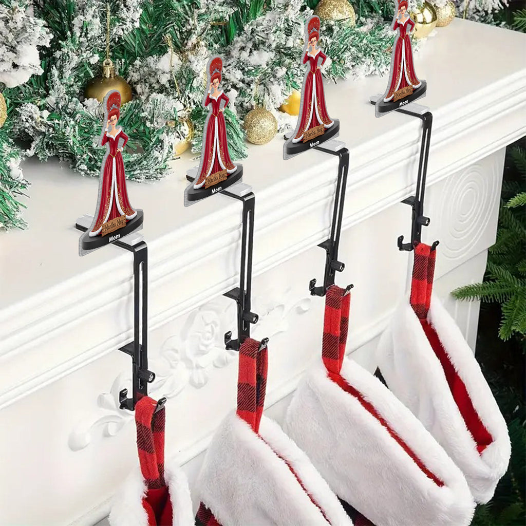 Personalized Shaped Stocking Hanger Custom Family Names Holiday Decor Shaped Stocking Hanger GradoCreations
