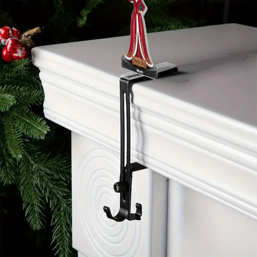 Personalized Shaped Stocking Hanger Custom Family Names Holiday Decor Shaped Stocking Hanger GradoCreations