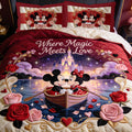 Personalized Mickey Mouse Quilt Set Custom Names Gift for Couples Quilt Set GradoCreations