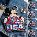 Personalized 3D Enamel Pin USA Design Custom Name Gift 3D Embossed Enamel Pin GradoCreations