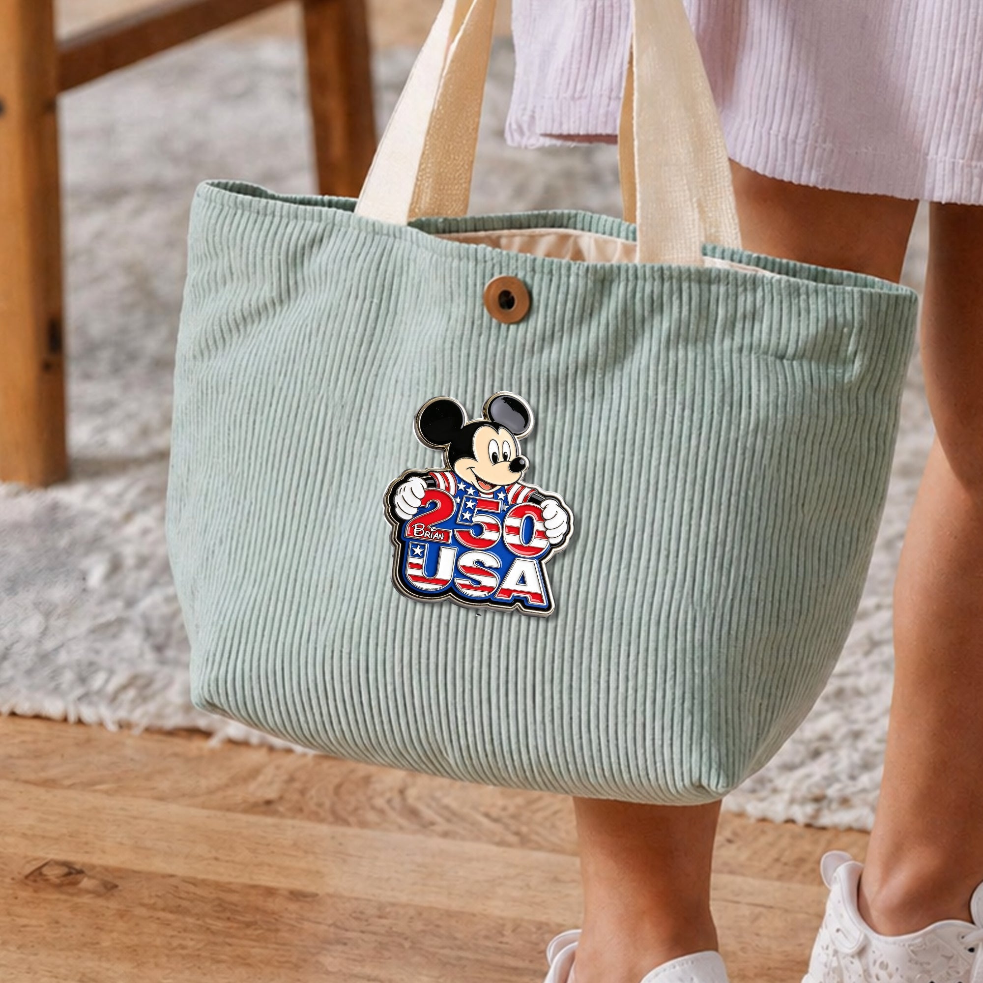 Personalized 3D Enamel Pin USA Design Custom Name Gift 3D Embossed Enamel Pin GradoCreations