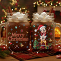 Personalized Merry Christmas Mason Jar Cup with Lid and Straw Mason Jar Cup GradoCreations