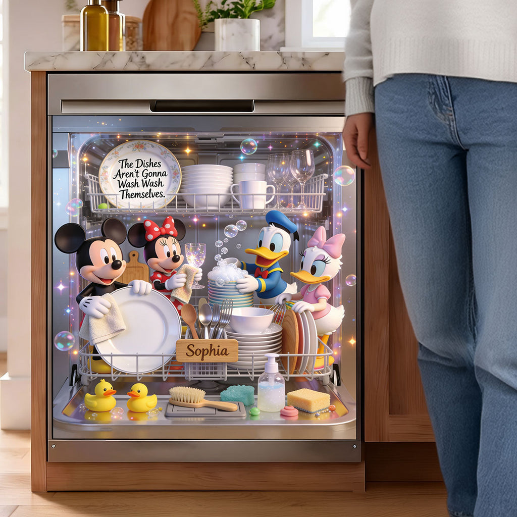 Personalized Magnetic Dishwasher Cover Custom Name Fun Design Dishwasher Cover GradoCreations