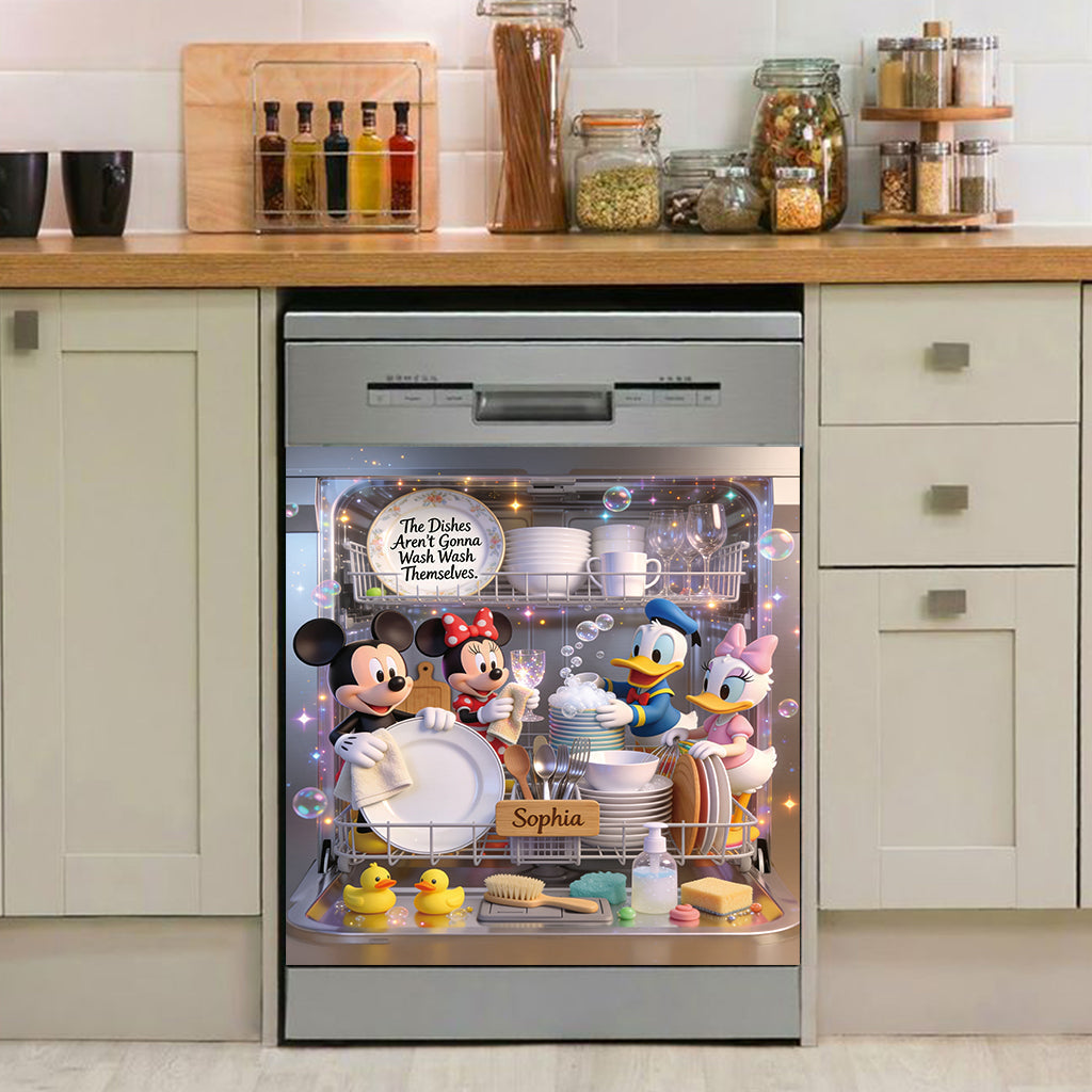 Personalized Magnetic Dishwasher Cover Custom Name Fun Design Dishwasher Cover GradoCreations