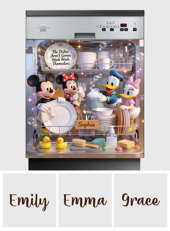Personalized Magnetic Dishwasher Cover Custom Name Fun Design Dishwasher Cover GradoCreations