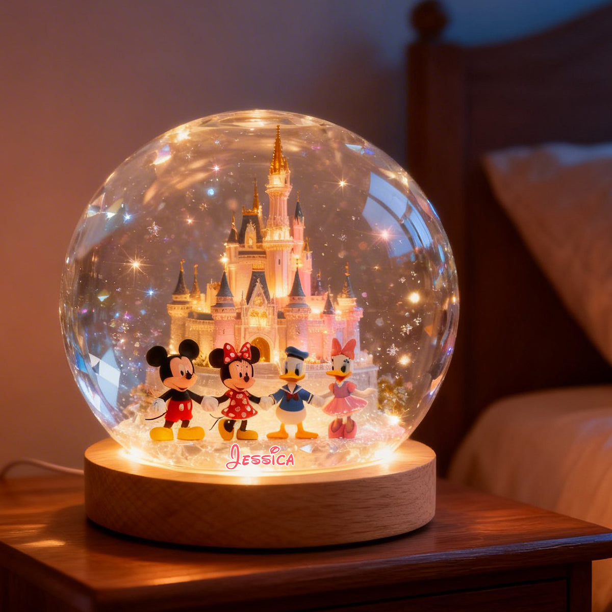 Personalized Disney Crystal Ball Night Light for Kids Gift Crystal Ball Night Light GradoCreations