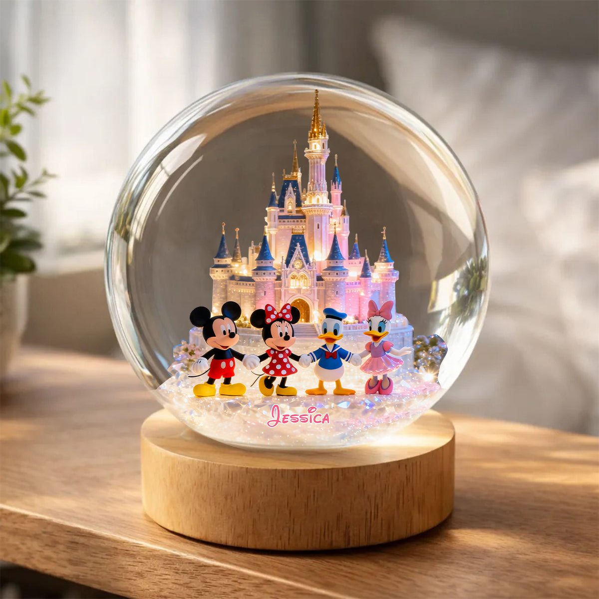 Personalized Disney Crystal Ball Night Light for Kids Gift Crystal Ball Night Light GradoCreations