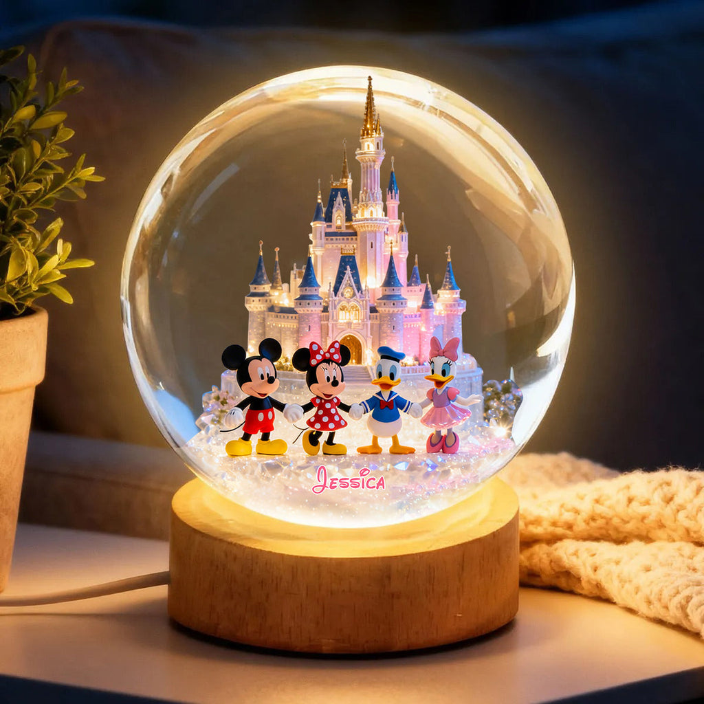 Personalized Disney Crystal Ball Night Light for Kids Gift Crystal Ball Night Light GradoCreations