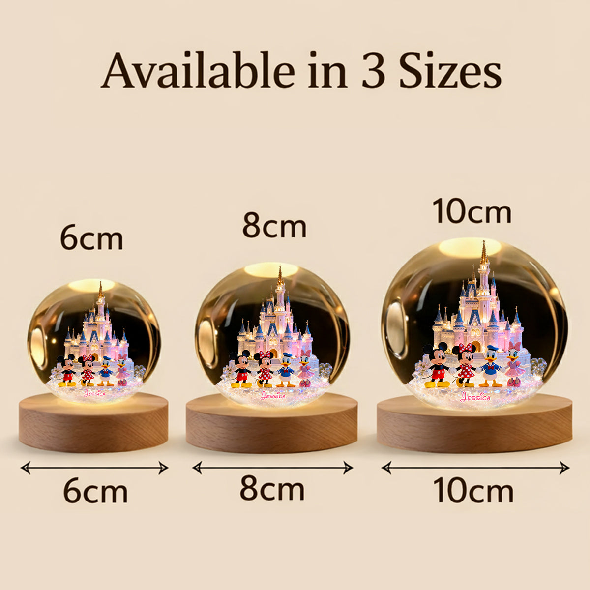 Personalized Disney Crystal Ball Night Light for Kids Gift Crystal Ball Night Light GradoCreations