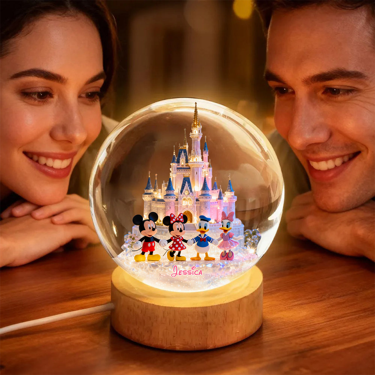 Personalized Disney Crystal Ball Night Light for Kids Gift Crystal Ball Night Light GradoCreations