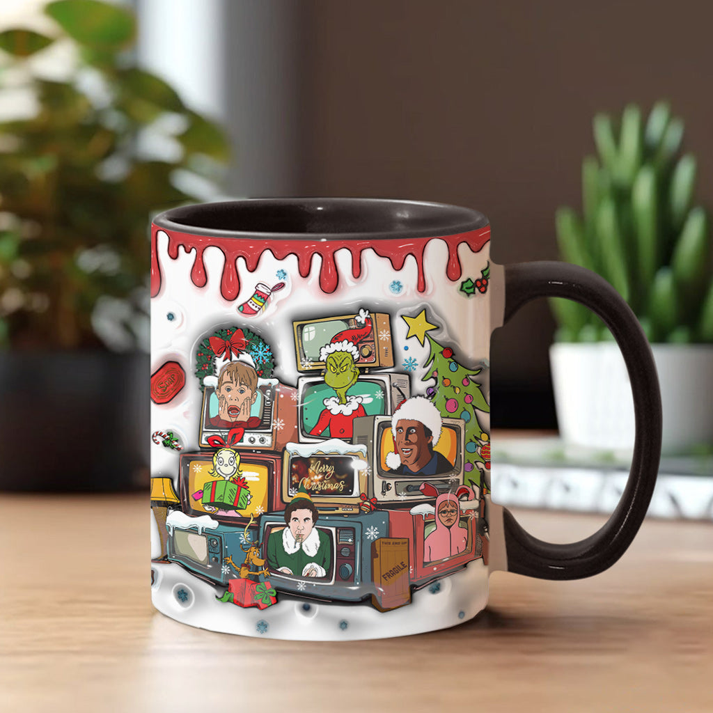 Personalized Christmas Accent Mug Custom Name Holiday Gift Accent Mug GradoCreations