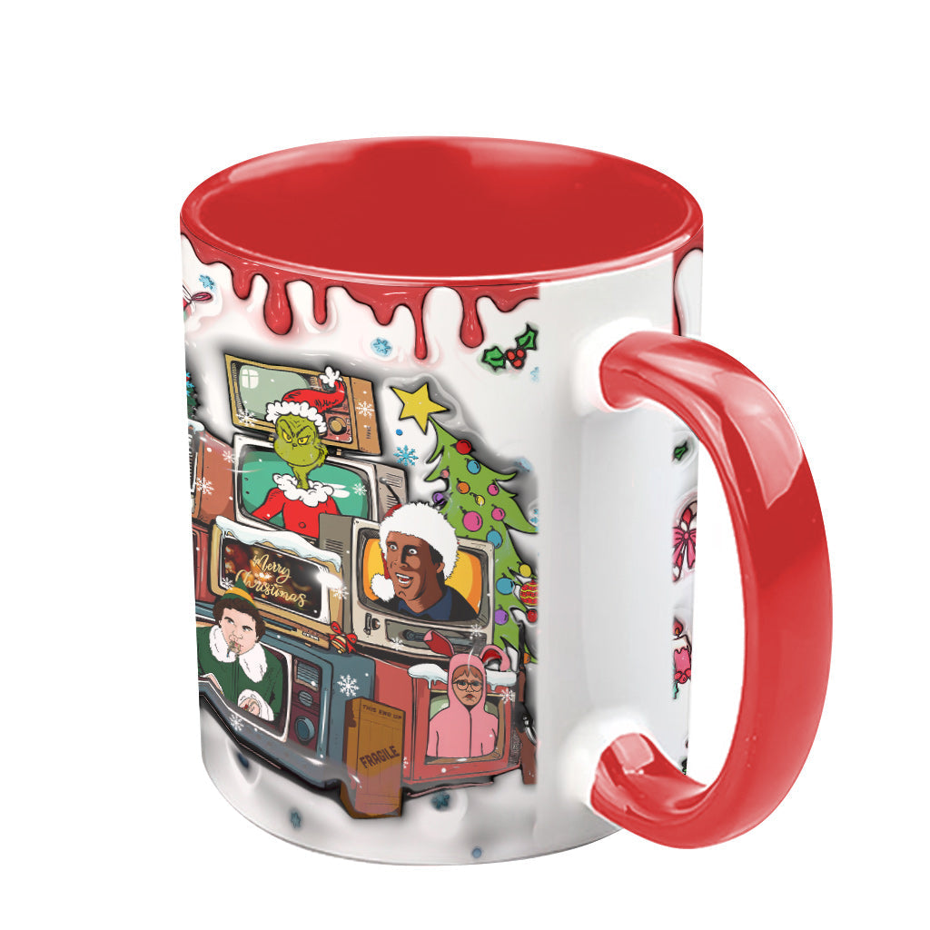 Personalized Christmas Accent Mug Custom Name Holiday Gift Accent Mug GradoCreations