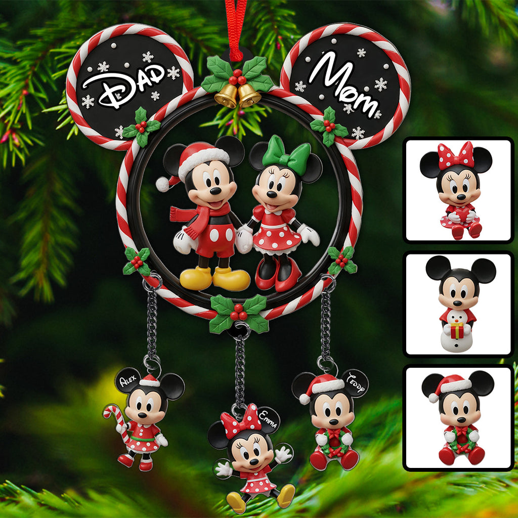 Personalized Mickey Mouse Family Ornament with Custom Charms for Christmas Ornament With Charm GradoCreations