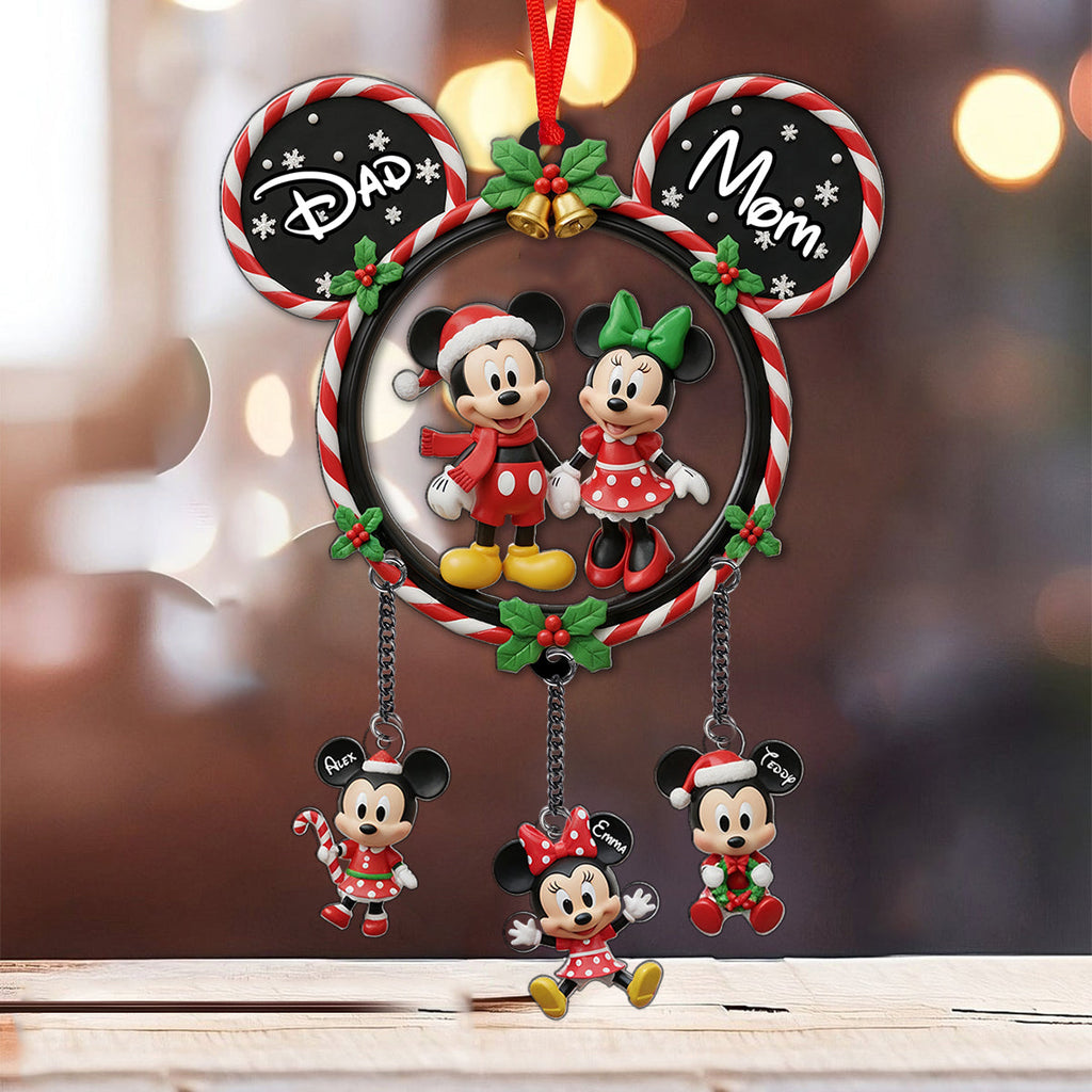 Personalized Mickey Mouse Family Ornament with Custom Charms for Christmas Ornament With Charm GradoCreations