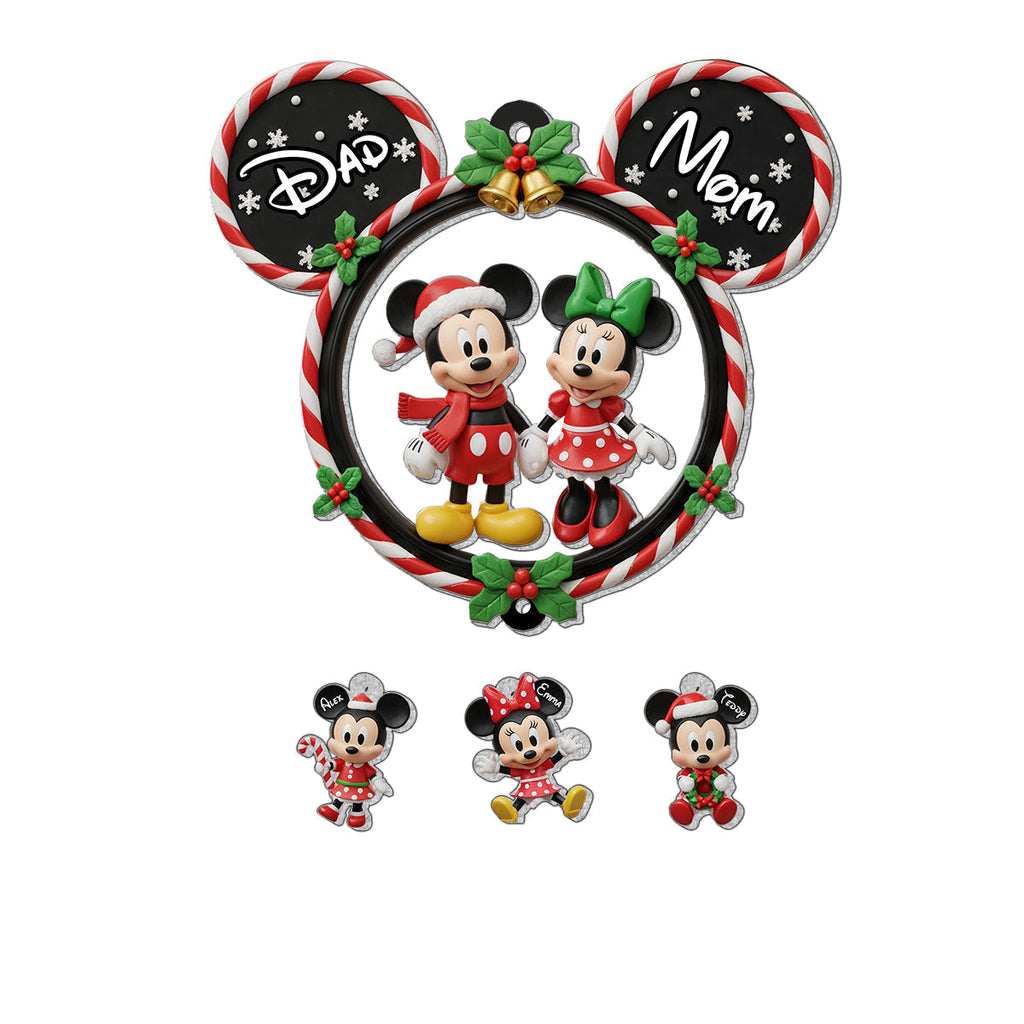 Personalized Mickey Mouse Family Ornament with Custom Charms for Christmas Ornament With Charm GradoCreations