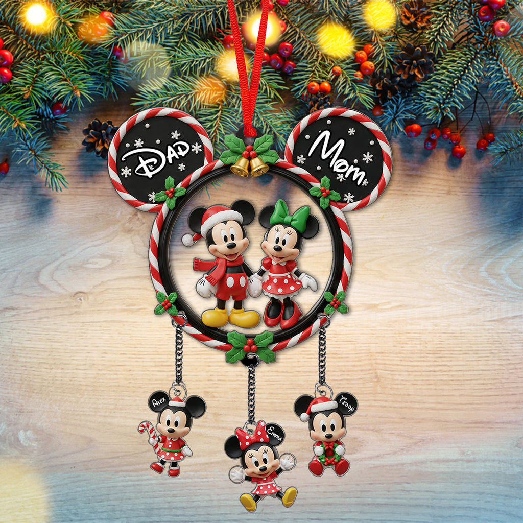Personalized Mickey Mouse Family Ornament with Custom Charms for Christmas Ornament With Charm GradoCreations