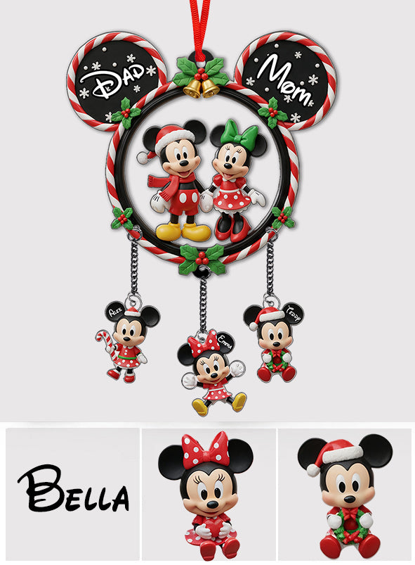 Personalized Mickey Mouse Family Ornament with Custom Charms for Christmas Ornament With Charm GradoCreations