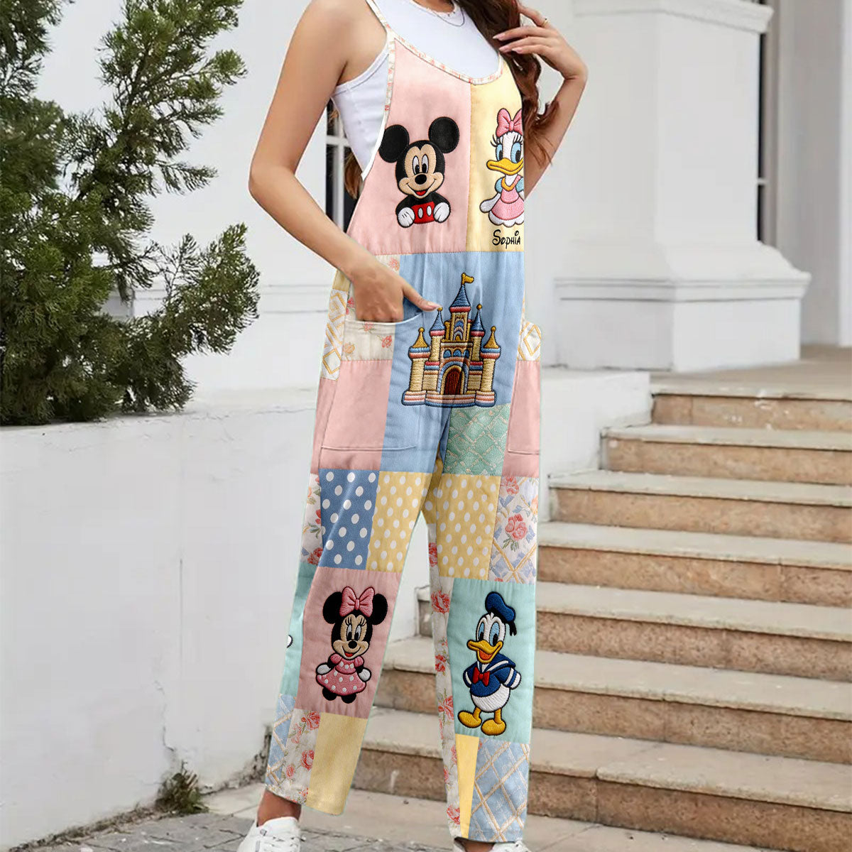 Personalized Loose-Fit Overalls with Disney Characters for Friends Loose-Fit Overalls/ Rompers GradoCreations