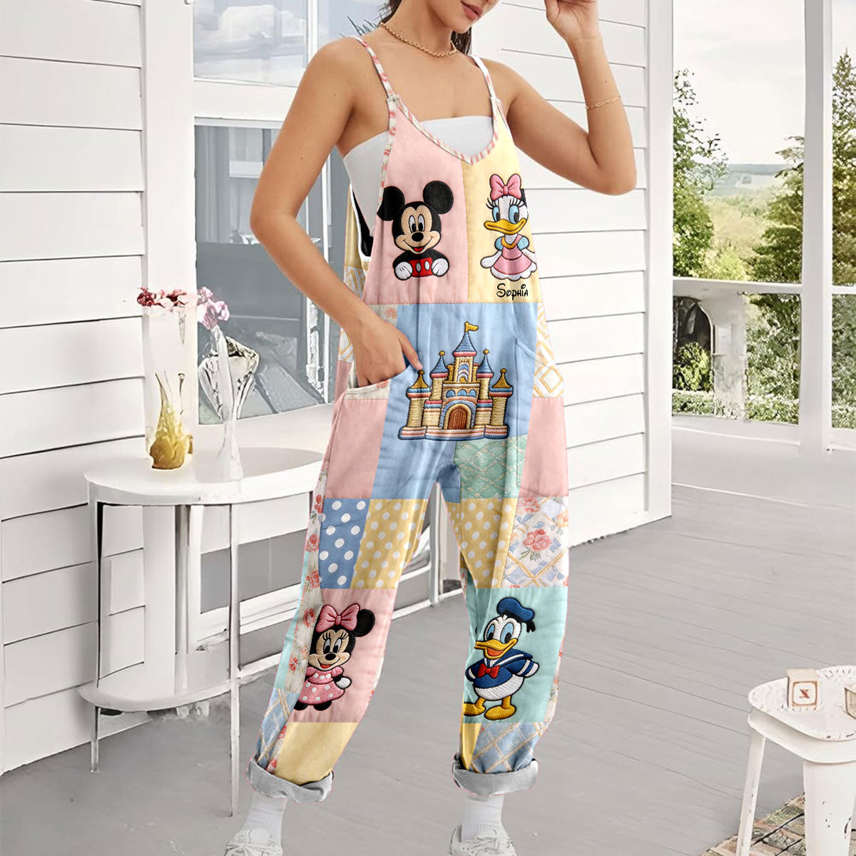 Personalized Loose-Fit Overalls with Disney Characters for Friends Loose-Fit Overalls/ Rompers GradoCreations