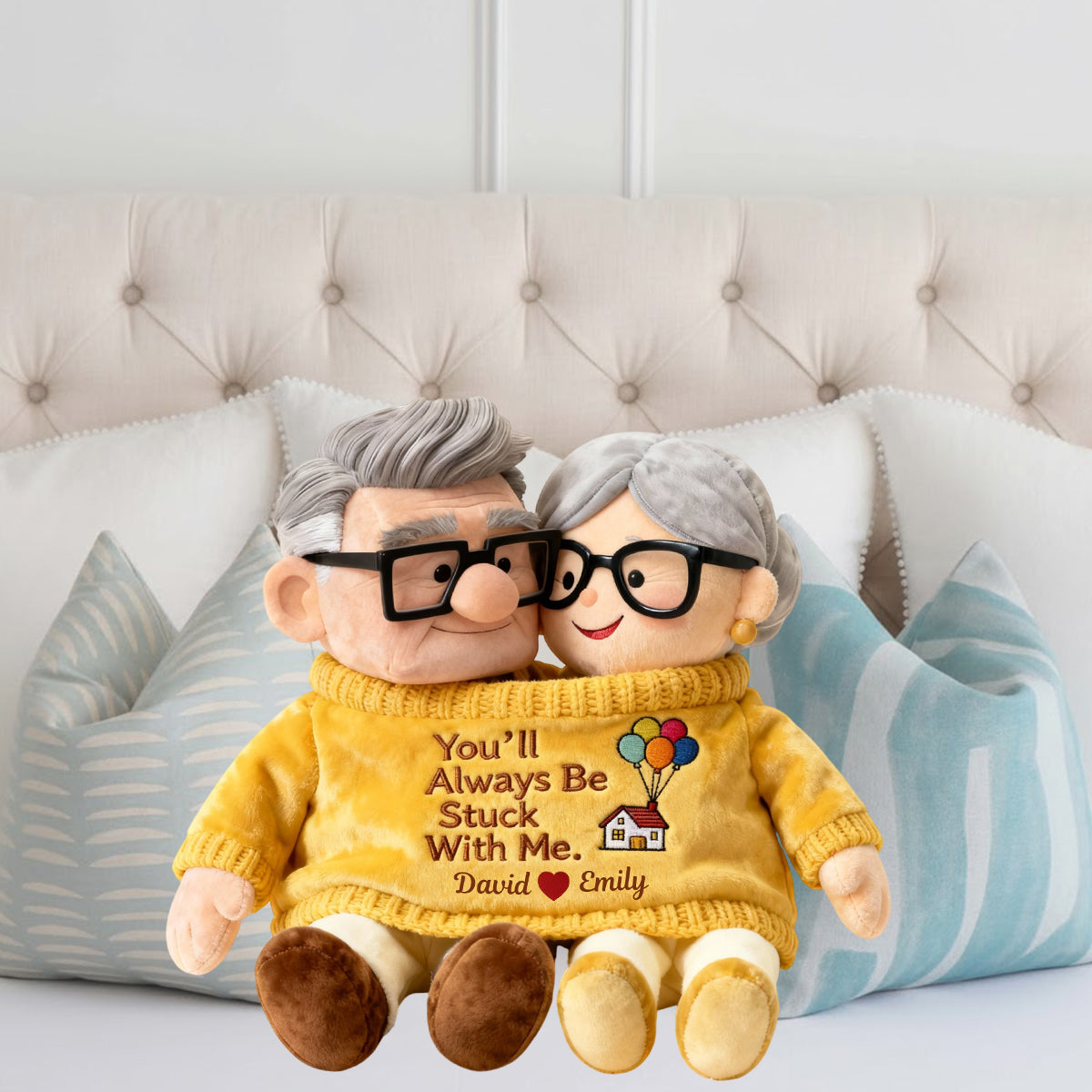 Personalized Faux Fur Couples Pillow Custom Shape Gift Faux Fur Shaped Pillow GradoCreations