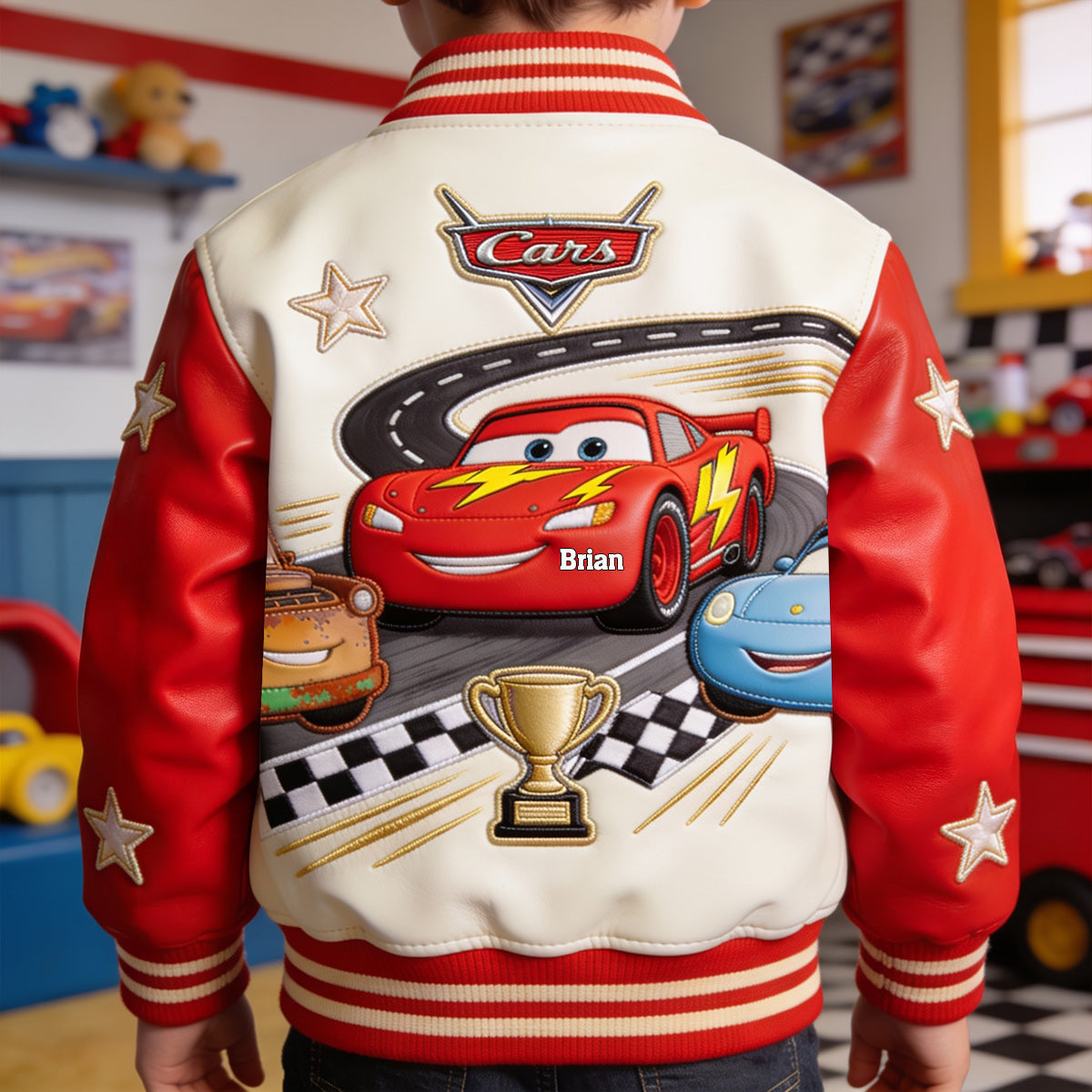 Personalized Cars Racing Lover Varsity Jacket for Kids Varsity Jacket GradoCreations