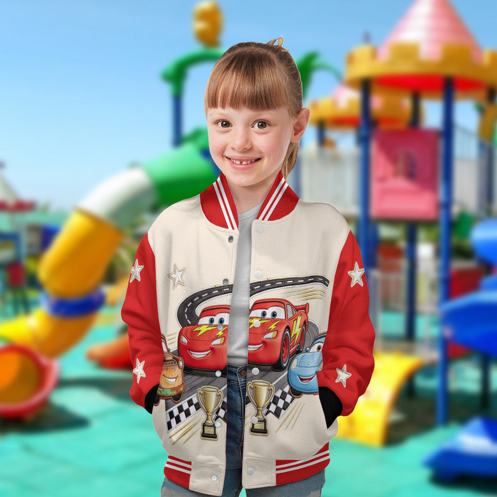 Personalized Cars Racing Lover Varsity Jacket for Kids Varsity Jacket GradoCreations
