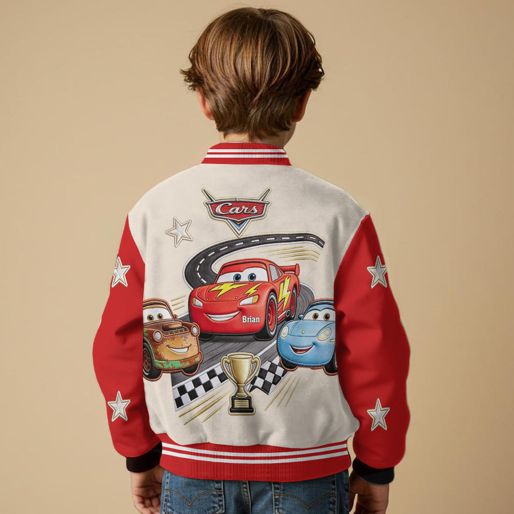 Personalized Cars Racing Lover Varsity Jacket for Kids Varsity Jacket GradoCreations