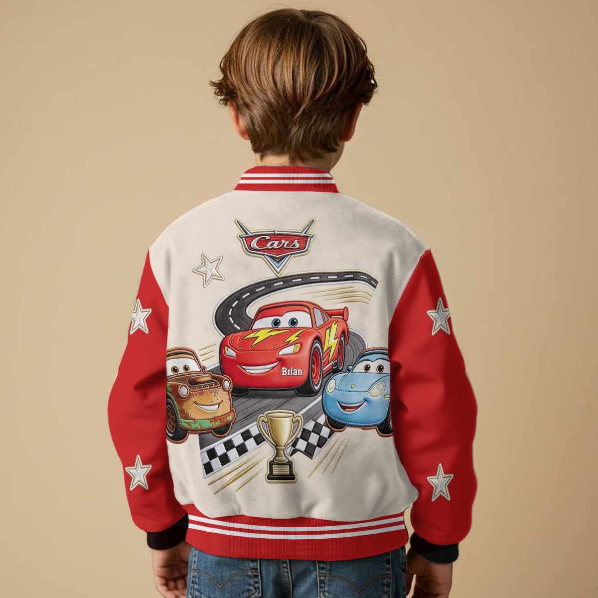Personalized Cars Racing Lover Varsity Jacket for Kids Varsity Jacket GradoCreations