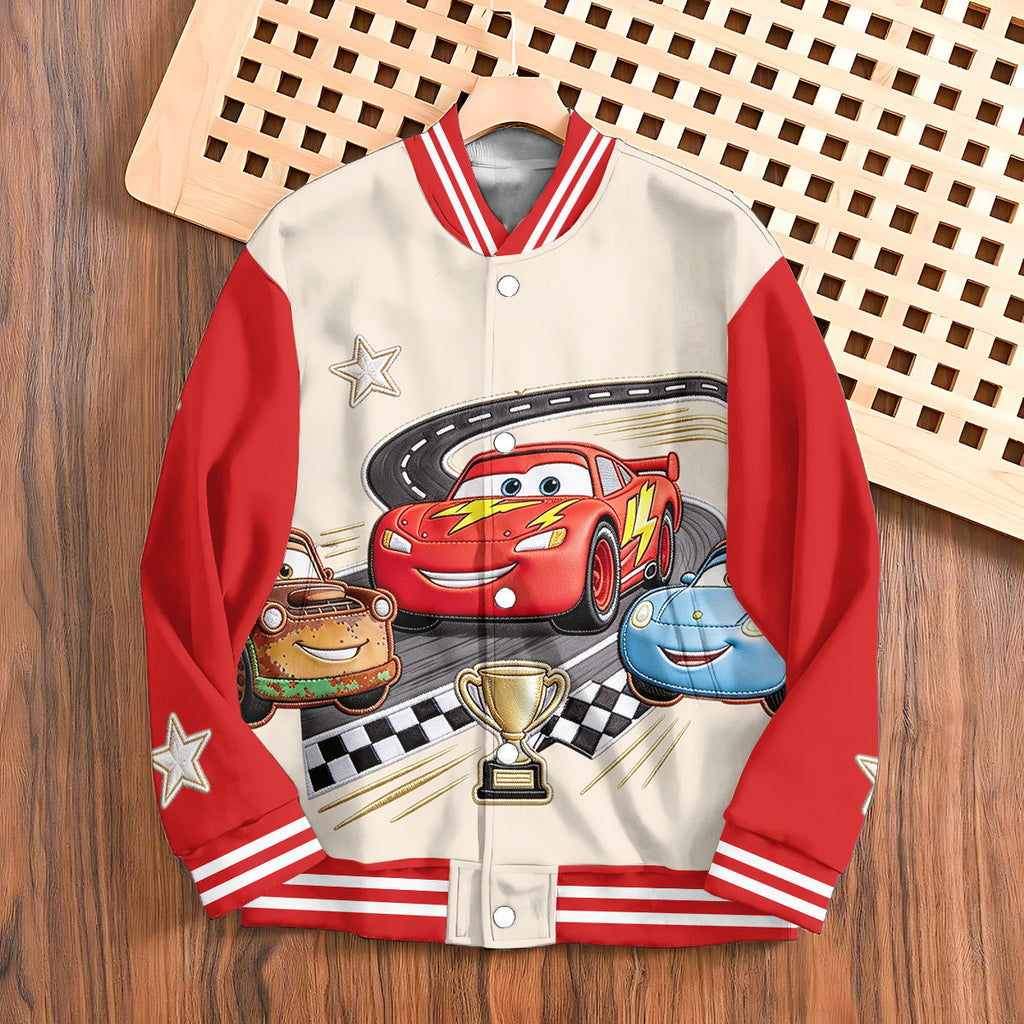 Personalized Cars Racing Lover Varsity Jacket for Kids Varsity Jacket GradoCreations